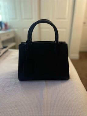 Aldo Black Structured Satchel with Top Handles